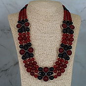 Украшения handmade. Livemaster - original item Necklace made of carnelian and obsidian 