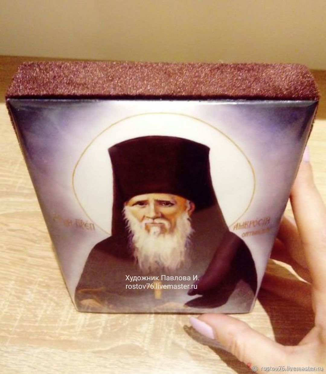 Икона,, Амвросий Оптинский " финифть – заказать на Ярмарке Мастеров ...
