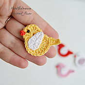 Материалы для творчества handmade. Livemaster - original item Bird applique crochet. Handmade.