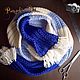 Blue-white-blue striped scarf 'Sea'. Scarves. Knitted hats & snoods Pumpkin pie. Online shopping on My Livemaster.  Фото №2