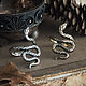 Snake Ring. Ring with a snake. Snake ring. bronze silver, Rings, Moscow,  Фото №1