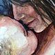 Акварель мама с малышом, трогательная картина в детскую. Картины. Мария Роева  Картины маслом (MyFoxyArt). Ярмарка Мастеров.  Фото №5