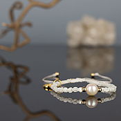 Украшения handmade. Livemaster - original item Thin braided Bracelet White Pearl zodiac VIRGO ARIES CANCER Horoscope. Handmade.
