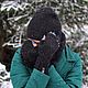 Комплект шапка и митенки, Бини из ангоры и черные митенки. Комплекты головных уборов. Belkahats / Шапки, медведи / Мария. Интернет-магазин Ярмарка Мастеров.  Фото №2