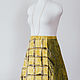Felted mini skirt with a smell. Yellow plaid. Skirts. Nataly Kara - одежда из тонкого войлока. Ярмарка Мастеров.  Фото №5