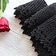  Бактус Элегантный черный шарф с черным люрексом. Бактус. Дарите тепло. Интернет-магазин Ярмарка Мастеров.  Фото №2