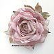 FABRIC FLOWERS. Chiffon rose 'rose smoke', Brooches, Vidnoye,  Фото №1
