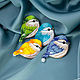 Small cute bird brooches, hand embroidered. Badge. Soleatoys. Online shopping on My Livemaster.  Фото №2