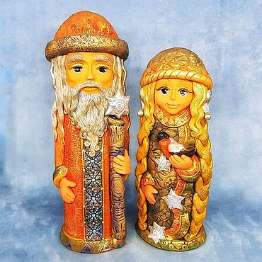 Для дома и интерьера ручной работы. Ярмарка Мастеров - ручная работа Дед Мороз , Снегурочка и снегирь.. Handmade.
