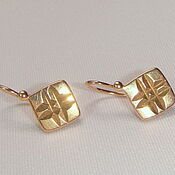Винтаж handmade. Livemaster - original item Gold 583 Gold Diamond Earrings 4,55 gr. vintage USSR. Handmade.