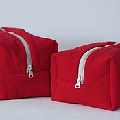 Сумки и аксессуары handmade. Livemaster - original item Cosmetic bag. A large handmade cosmetic bag.Red cosmetic bag. Handmade.