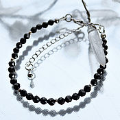 Bracelet made of Labrador, moonstone and rock crystal