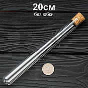 Стеклянная баночка цилиндр с пробкой (55x60мм), 100мл (арт.76)