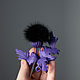 Brooch Thistles made of leather and fur. Brooches. SM Tallya. My Livemaster. Фото №5
