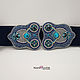 Copy of Dark blue wide elastic belt bead embroidery Swarovski, Belt, St. Petersburg,  Фото №1