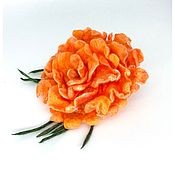 Украшения handmade. Livemaster - original item Decoration flower brooch orange-the color of the sunset. Handmade.