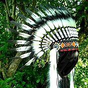 Работы для детей, handmade. Livemaster - original item Black White Baby Indian Headdress, Toddler Native American Warbonnet. Handmade.