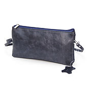 Сумки и аксессуары handmade. Livemaster - original item Crossbody bag: Leather women`s bag dark blue Milan C73-661. Handmade.