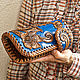 Кожаный кошелек  "Любимый цветок" - синий. Кошельки. Хельга. Кожаная мануфактура. Ярмарка Мастеров.  Фото №4