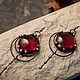 Amber Drop earrings (red) (e-009-03). Earrings. #Ofel_way. My Livemaster. Фото №4