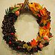 Декоративный интерьерный венок Осенний. Интерьерные венки. 'Chocolate. Flowers. Decor.'. Ярмарка Мастеров.  Фото №6
