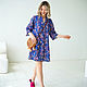 Bright cotton tunic Violet, summer beach dress blue. Dresses. mozaika-rus. Online shopping on My Livemaster.  Фото №2