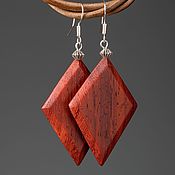 Украшения handmade. Livemaster - original item Wooden earrings 