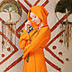Tunic with hood 'Trowel', hand-embroidered, braided cords, Tunics, St. Petersburg,  Фото №1