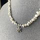 Колье из белого Агата с подвеской «Снежинка». Колье. Timoshina jewelry. Интернет-магазин Ярмарка Мастеров.  Фото №2