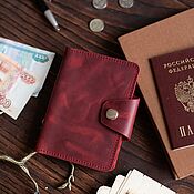 Белая кожаная  обложка на паспорт обложка для документов