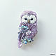 Brooch ' Lavender Owl'. Textile brooch-bird, Brooches, Moscow,  Фото №1