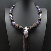 Украшения handmade. Livemaster - original item Necklace with amethyst and lava. Handmade.