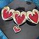 Brooch 'Hearts of three' Don Lin (don Lin), Vintage brooches, Moscow,  Фото №1