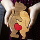  Фигурка деревянная "Зайка и Котик", Подарки на 14 февраля, Губкин,  Фото №1