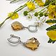 Серьги КАПЛИ МЁДА с подвесками Swarovski. Серьги классические. Татьяна Никонова. Интернет-магазин Ярмарка Мастеров.  Фото №2