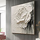 Рельефная картина «Белая Роза», Картины, Москва,  Фото №1