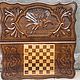 Backgammon carved handmade 'Ossetia' Art. .041, Backgammon and checkers, Moscow,  Фото №1