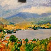 Картины и панно handmade. Livemaster - original item Painting Swiss landscape 60 by 70 cm oil painting Lugano. Handmade.
