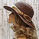 Шляпа от солнца женская с ажурными полями шоколадная. Шляпы. Бохо стиль. Ярмарка Мастеров.  Фото №6