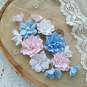 Набор цветов из ткани для скрапбукинга, Элементы для скрапбукинга, Новосибирск,  Фото №1