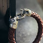 Украшения ручной работы. Ярмарка Мастеров - ручная работа Bull (Taurus) Bracelet | Bronze | Braided Leather. Handmade.