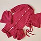  Вязаный комплект на ребенка 0-3 месяца. Комбинезоны детские. knitting for kids. Интернет-магазин Ярмарка Мастеров.  Фото №2