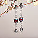 Long earrings with vintage garnet beads, Earrings, Moscow,  Фото №1