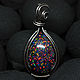 Black squirt. Pendant with lab opal and Nickel silver, Pendants, Kamensk-Uralsky,  Фото №1