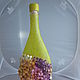 Decorative bottle,Fresh hydrangeas. Bottles. Decoupage studio paRizanka. My Livemaster. Фото №4