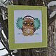 Embroidered painting 'Owl in headphones', Pictures, Samara,  Фото №1