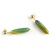 Украшения handmade. Livemaster - original item Earrings with green agate 