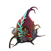 Дача и сад handmade. Livemaster - original item Bath hat made of wool with fly agaric. Handmade.