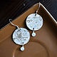Silver earrings 'Morning Roses' with a moonstone (adulyar), Earrings, Ulan-Ude,  Фото №1