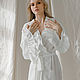 Silk negligee Emilia natural milk white silk, Nightdress, Moscow,  Фото №1